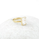 Crystal Quartz Ring - 9x11mm Pyramid - 925 Solid Silver - Gold Plated Ring - Personalized Jewelry - Gift For Young Sister - Gift for Her